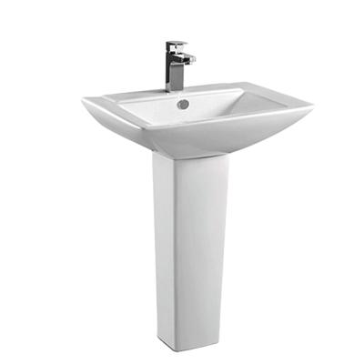 China Easy clean / Anti-scratch / stain free / temp.resistant white basin sink pedestal high quality ceramic squares with stand for sale