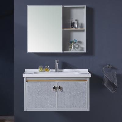 China Easy clean/Anti-scratch/stain free/high temp.resistant luxury goods all wall-hung aluminum bathroom cabinet with bathroom sink cabinets furnture with imirror vanity for sale