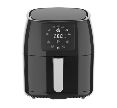 China S/S 304 4.5L Cubic Plastic Digital Heating Element Screen Air Fryer With Nonstick Pot for sale