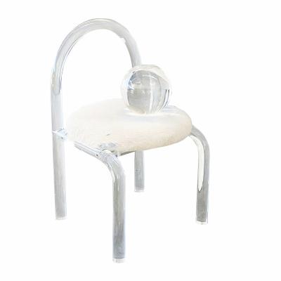 China Modern Luxury Crystal Plastic Chair Acrylic High Back Dining Chair Dining Chair Crystal Transparent Plastic Clear Acrylic Ghost for sale