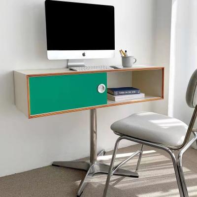 China (Other)Wholesale Cheap Adjustable Simple Wooden Writing Study Small Space Rack Storage Modern Home Office Computer Table With Drawer for sale