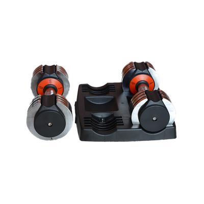 China Durable Goods In Running Fitness Equipment Gym Weight Adjustable Dumbbell Set For Bodybuilding Custom 30lbs Dumbbell Adjustable for sale