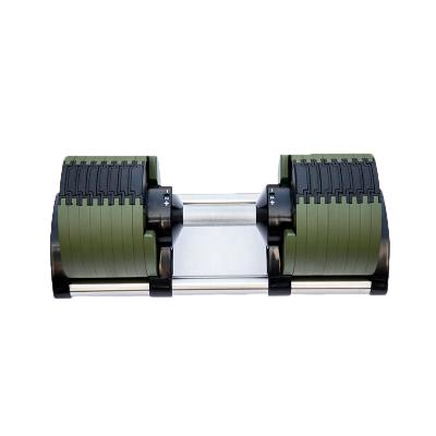 China Universal Wholesale Strength Training Gym Equipment 2kg Increments Green 32kg Adjustable Dumbbell for sale