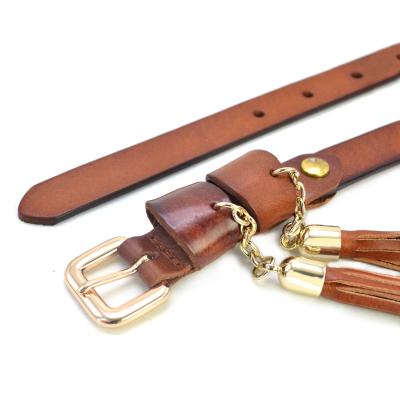 China New Trend Fashion.Casual Women Fashion Waist Belt Ladies Casual Belt With Tassel Brown Belt For Dress for sale