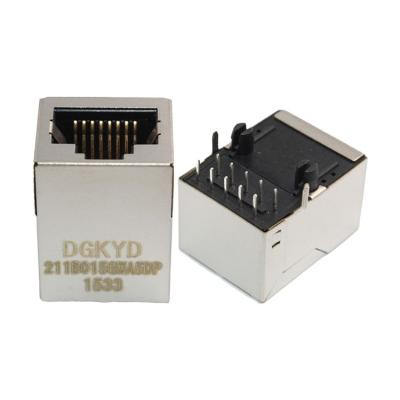 China PCB DGKYD211B015GWA5DP 10P8C PoE RJ45 Ethernet Connector for sale