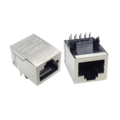 China PCB 90 Degrees 1 Degree Ethernet Single Left Jack RJ45 Connectors For Ethernet Cable RJ45 Modular Jack for sale