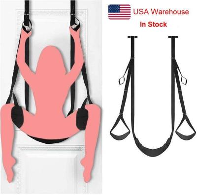 China PU Leather+Fabric BDSM Sex Gate Swing With Seat Sexy Slave Bondage Kit For Adult Adds Adjustable Straps for sale