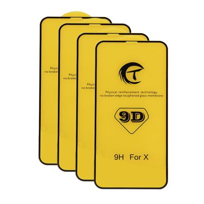 China Full 9D Cell Phone Glue For iPhone X Mobile Screen Protector Tempered Glass Guard 2 Packs For iphone for sale