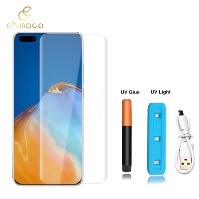 China UV Glue HD Glue Tempered Glass Screen Protector Shockproof/Anti/Anti Oil Scratch For Huawei P40 pro for sale