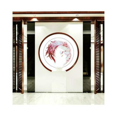 China Modern Finished Solid Wood Embroidery Frame Painting Phoenix Hanging Art Wall Circular Living Room Bedroom for sale