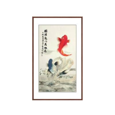 China 2022 Modern Best Selling Chinese Leaps Dragon Door Customizable Oil Painting Wind Embroidery Fish Frame for sale