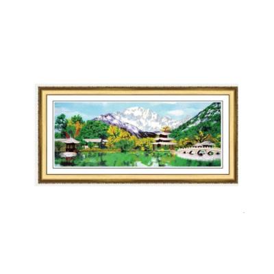 China Modern Embroidered Landscape Paintings, Embroidered Wall Art Paintings, Jade Dragon Snow Mountain for sale