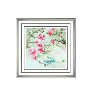 China Modern Modern Idyllic Art Painting Magnolia Hanging Handmade Silk Embroidered Oil Painting for sale