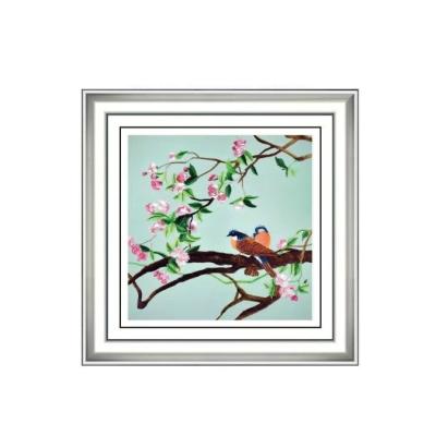 China Modern Modern Idyllic Art Painting Magnolia Hanging Handmade Silk Embroidered Oil Painting for sale