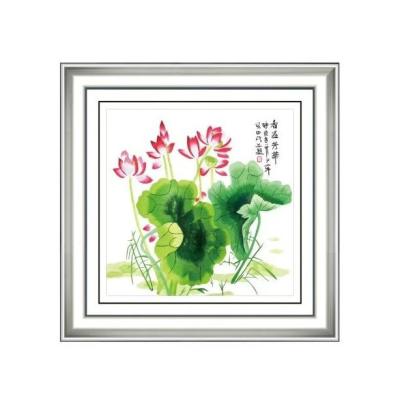 China Modern Idyllic Art Painting Lotus Wall Hanging Handmade Silk Embroidered Painting for sale