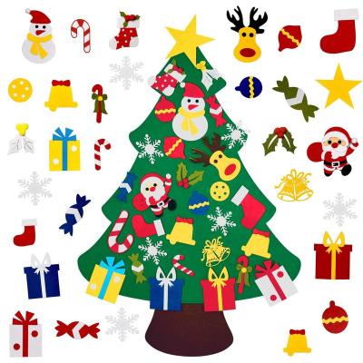 China Festival Stuff Christmas Decoration Supplies Felt Tree Christmas DIY For Kids Gifts Christmas Ornament Christmas Tree for sale