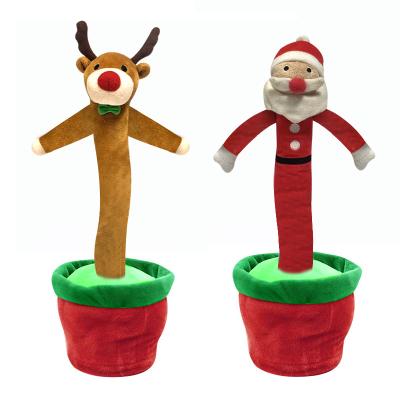 China Rendering NEW design Christmas soft material toys 2021 dancing toys for kids dacing cute cactus toy customize for sale