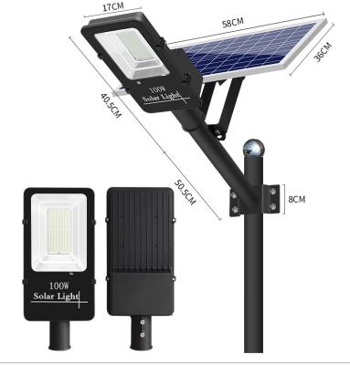 China High Efficiency 100W Remote Control Solar Garden Led Solar Light For Street All In One for sale