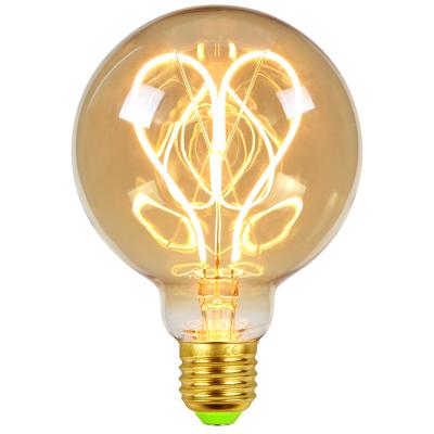 China All Decectorative New Design Eco-friendly Retro Edison Led Emergency Light Bulb 4w 6w G95 Dimmable Design for sale