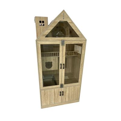 China Easy sterilize and washable Solid wood 3 layer ventilation system cat house pet paradise for sale