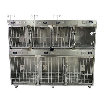 China Breathable Easy To Handle 7 Cages SUS304 Stainless Steel Cat Cage For Barn for sale