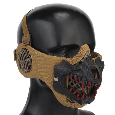 China Ride A Ski Bike Racing Transnational Factory Direct Supply Crocs Mask Belt Military Tactical Steel Motor Double Layer Cosplay Party Neutral Christmas Mask for sale