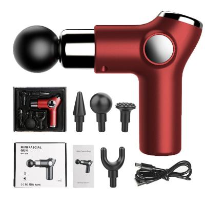 China Body 4 Heads High Frequency Massage Gun Muscle Relax Body Relax Electric Therapy Mini Portable Massager Rehabilitation for sale