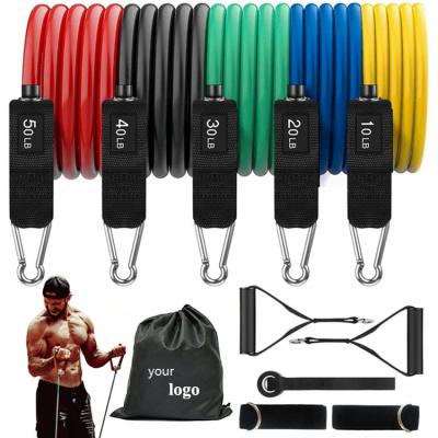 China Hot Selling Gym Amazon Fitness 11-Piece Gathering Rope Set Band Yoga Gathering 11-Piece Gathering Band for sale