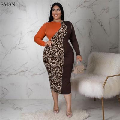 China Anti-Static High Quality Long Sleeve Patchwork Dresses Women Casual Women Dress Plus Size Women's Dresses for sale