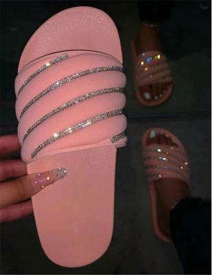 China Fashion Trend New Arrival Diamond Indoor Thick Soled Casual 2021 Non Slip Slippers for sale