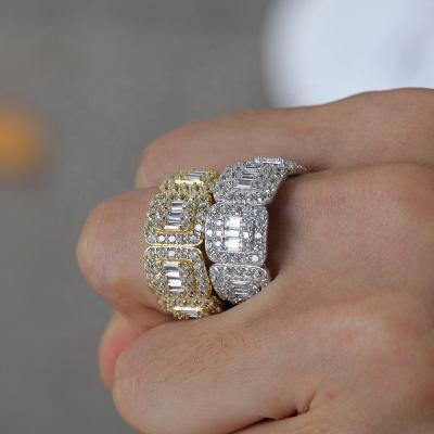 China Diamond Ring For Men Baguette Cubic Zirconia Gold From Misterjewelry Plated Ring Men 10 Grams Gold Gay Ring for sale