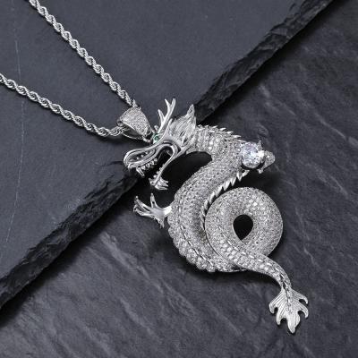 China Chinese Dragon Charm Pendant Necklace Chinese Dragon Pendant Necklace Iced Out Dragon Pendant Charm for sale