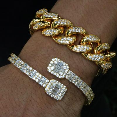 China MR Jewelry Designer Hiphop Gold Plated CC Bracelet Round Cubic Zircon Brass Bracelets for sale