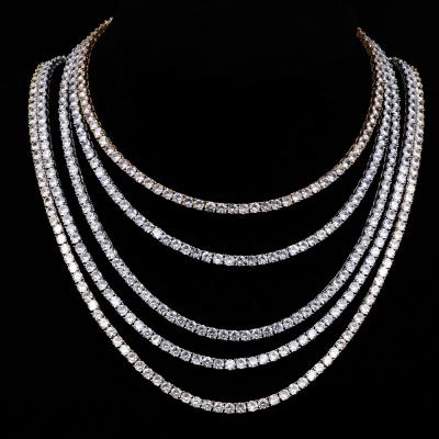 China Wholesale Environmental Copper Custom 3/4/5mm Iced Out Tennis Necklace Chain Chain for sale