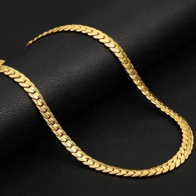 China Gold Plated Necklace Misterjewelry 4mm Curb Link Chain Necklace, Stainless Steel Curb Chain for sale