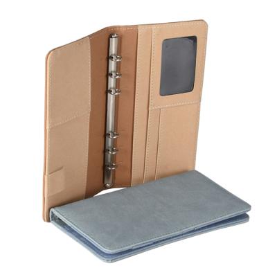 China The type of mobile hardcover book business wallet notebook cover a5 a6 ring binding PU leather notebook Spiral Travel Planner Budget sheets 6 mini for sale