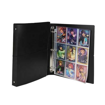 China Eco-Friendly Loose Leaf Collect Mini Photo Card Ring Binder 9 Pockets Game Card Album with Elastic String for sale