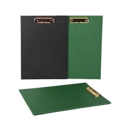 China Sturdy And Durable To Use School Office Stationery A4 Size Customized PU Leather Clipboard With Rose Gold Clip for sale