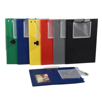 China Clipboard with Pen and Document Holder Hanging Multifunctional PVC Clipboard with Expandable Storage Paper Pocket for Auto Repair Shops for sale