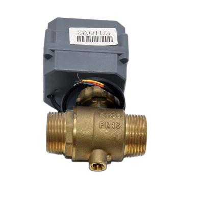 China 3-way brass Mbus wireless motorized Normally open temperature control valve for sale