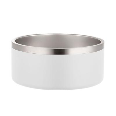 China Non-automatic Custom Cat Water Metal Bowls Large Capacity Eco-Friendly White Bowl Dog Durable Pet Food Bowl for sale