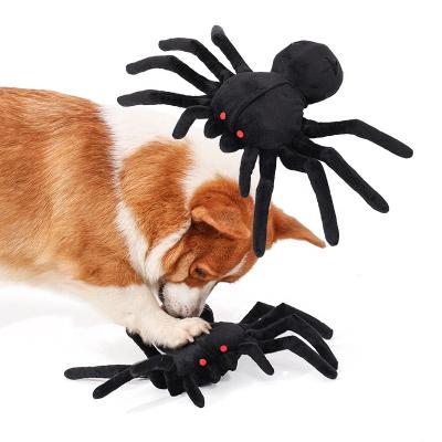 China Spider Dog Sniffing Toy Stuffed Animals Slow Feeder Plush Holiday Halloween Pet Stocked Soothing Toys for sale