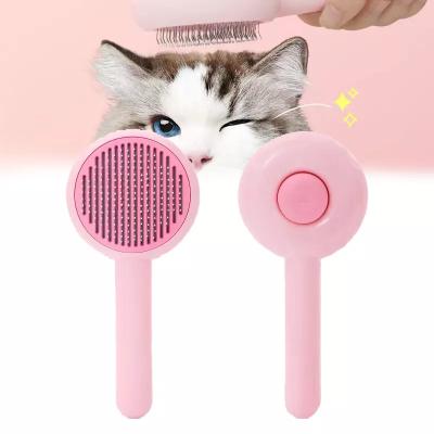 China Stocked Promotion Pet Hair Trimmer Comb Fur Remover Floating Bath Comb Stainless Steel Cat Dog Comb For Grooming for sale