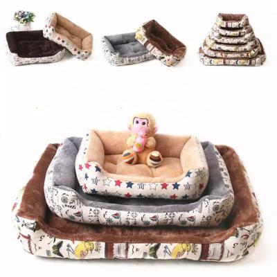 China Small Breathable Factory Breed XXXL Dog Bed Cat Calming Relaxing Warm Soft Plush Cotton Pet Nest Bed for sale