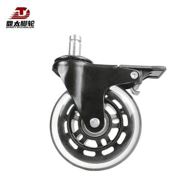 China Other 2 2.5 Inch Clear Furniture Casters Universal PU S Caster Office Chair Heavy Duty Lretractable Caster Wheels Whee for sale