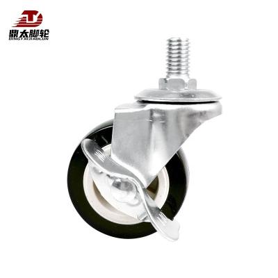 China Lightweight Rigid Furniture Casters 1 1.25 2 2.5 3 Inch Motion Furniture Table Mini Caster Whee Galvanized Leg Or Side Brake Polyvinyl Duty for sale