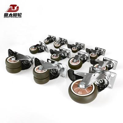 China Other TPR Furniture Caster Wheels Twin Wheel Stainless Steel Heavy Duty No Noise Furniture Moving1 1.25 2 2.5 3 4 Inch Caster for sale