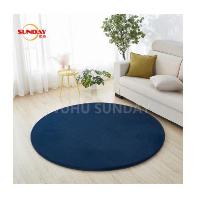 China Stain Resistant Round Faux Rabbit Fur Blanket For Home Decor for sale