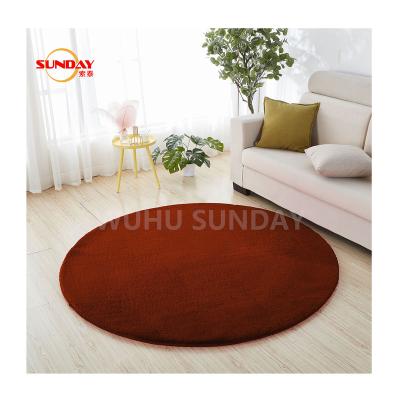 China Stain Resistant Round Faux Rabbit Fur Blanket For Home Decor for sale