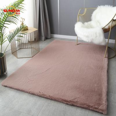 China Stain Resistant Hot Selling Home Decor Faux Rabbit Fur Solid Blanket for sale